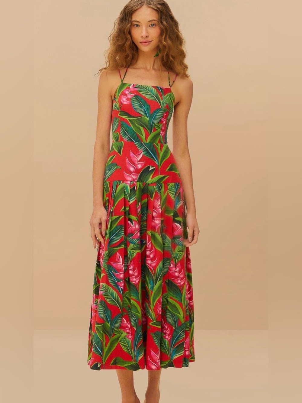 Farm Rio Dream Garden Maxi Dress Linen Size XXS